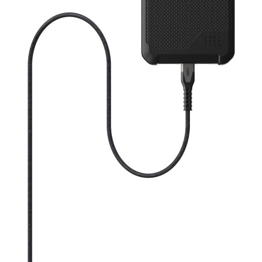 Кабель UAG Type-C to Type-C 1.5м 60Вт Rugged Kevlar Black/Gray (9B4413114030)
