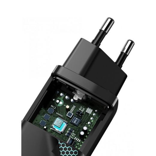 Зарядное устройство Baseus GaN2 Lite Quick Charger 2xUSB Type-C 65W, Black (CCGAN2L-E01)