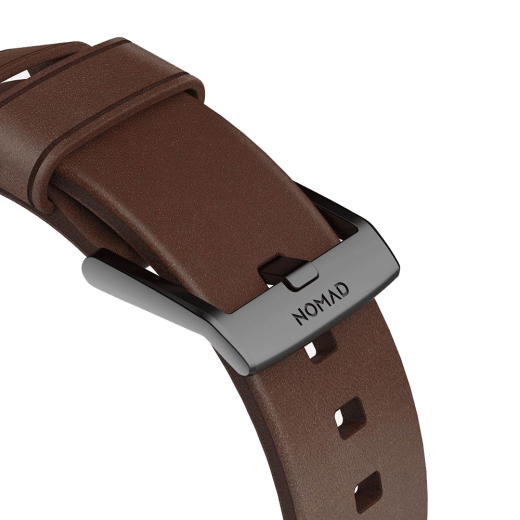 Шкіряний ремінець Nomad Modern Band Rustic Brown Leather / Black Hardware для Apple Watch 49мм | 45мм | 44мм