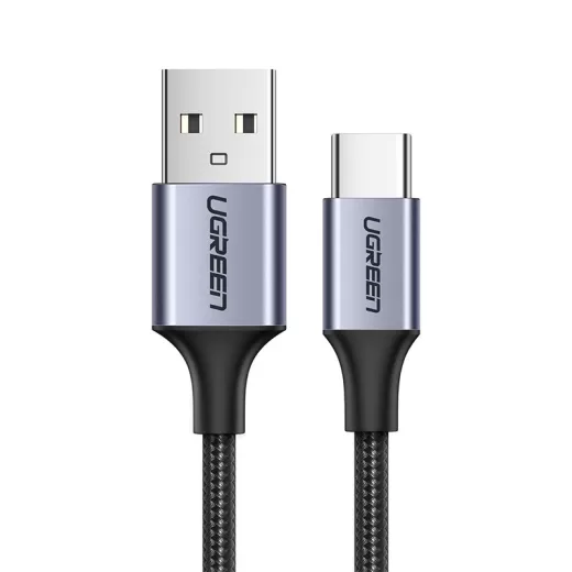 Кабель UGREEN US288 USB-A 2.0 - USB-C Cable Nickel Plating Aluminum Braid 1,5м Black