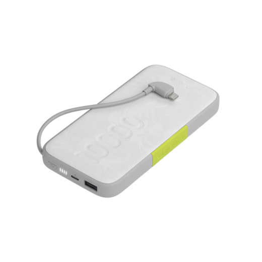 Повербанк (внешний аккумулятор) со встроеным кабелем InfinityLab InstantGo 10000 Built-in Lightning Cable White