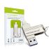 Флешка MicroDrive 2 в 1 OTG USB To Lightning Metal Pendrive Flash Drive 512GB Silver для iPhone