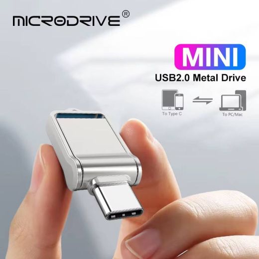 Флешка MicroDrive Dual Flesh Drive Mini OTG Usb2.0/Type-C 256GB Black