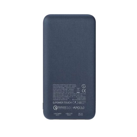 Павербанк (Зовнішній акумулятор) з бездротовою зарядкою Momax Q.Power MFi Touch Wireless Power Bank (10000mAh) Blue