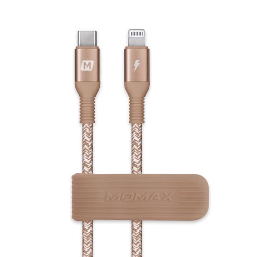 Кабель Momax Elite Link USB-C to Lightning Nylon-Braided Fast Charging Cable (1.2m) Gold