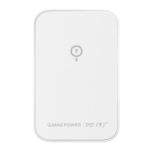 Повербанк (внешний аккумулятор) с беспроводной зарядкой Momax Q.Mag Power Magnetic Wireless PD 3.0 Power Bank 5000mAh White