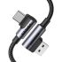 Кабель UGREEN US176 Angled USB 2.0 A to Type C Cable Nickel Plating Aluminum Shell 1m Black (20856)