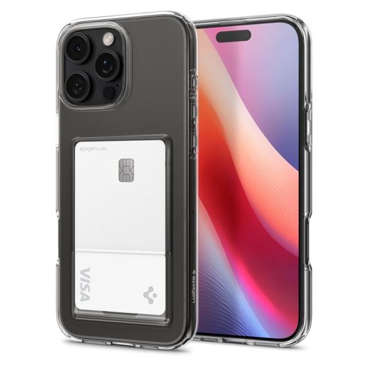Чехол с кошельком Spigen Crystal Slot Crystal Clear для iPhone 16 Pro (ACS08144)