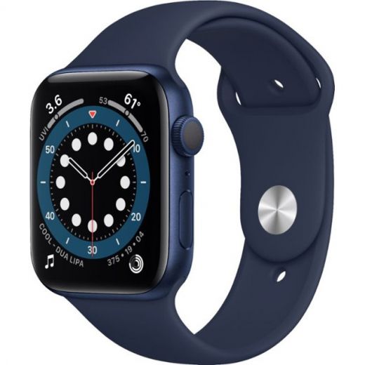 Apple Watch Series 6 GPS 44mm Blue Aluminum Case with Deep Navy Sport Band (M00J3)
