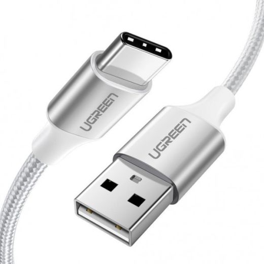 Кабель UGREEN US288 USB - Type-C Cable Aluminum Braid 1м White