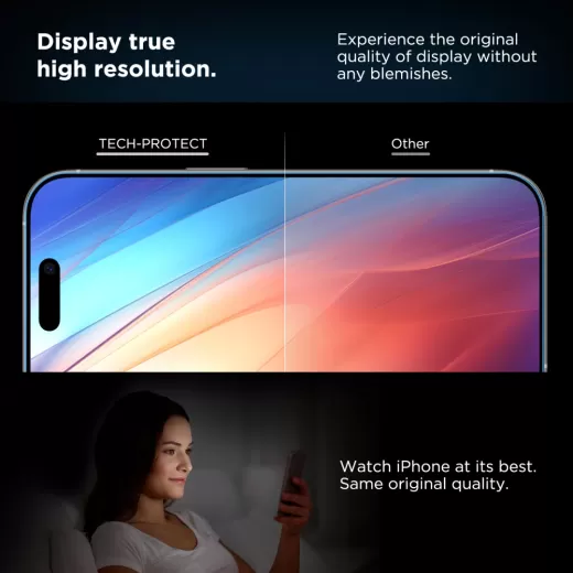 Захисне скло з аплікатором Tech-Protect Quick Set+ 2 шт. Black для iPhone 16 Pro