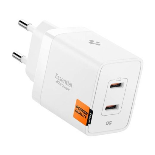 Быстрая зарядка Spigen Essential 47W Wall Charger EE472EU White (ACH08707)