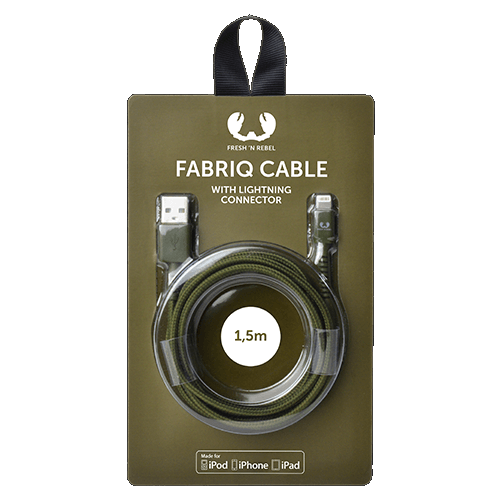 Кабель Fresh 'N Rebel Fabriq Lightning Cable 1,5m Army (2LCF150AR)