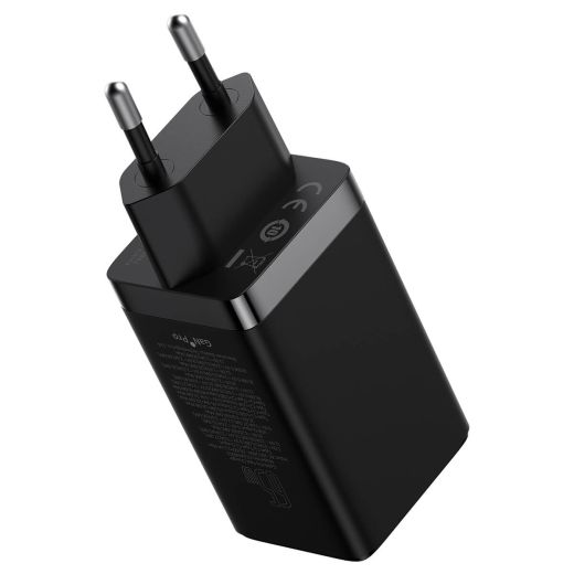 Мережевий зарядний пристрій Baseus GaN5 Pro Fast Charger 2C+U 65W Black with Cable  Type-C to Type-C (CCGP120201)