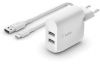 Зарядное устройство Belkin Home Charger White with Type-C cable (WCE002VF1MWH)