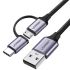 Кабель UGREEN US177 USB-A to Micro USB + USB Type-C Cable 1m Black (30875)
