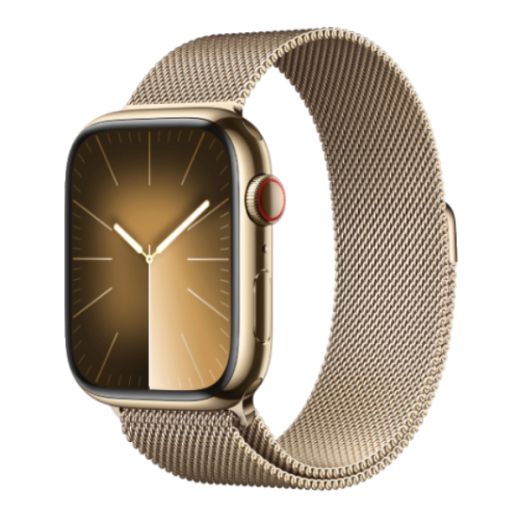 Смарт-годинник Apple Watch Series 9 GPS + LTE 45mm Gold Stainless Steel Case with Gold Milanese Loop (MRMU3)