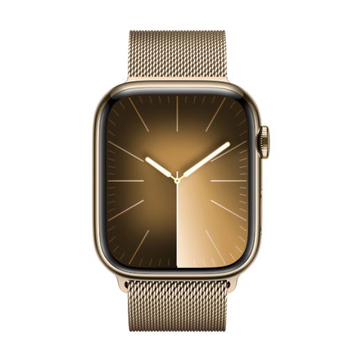 Смарт-годинник Apple Watch Series 9 GPS + LTE 41mm Gold Stainless Steel Case with Gold Milanese Loop (MRJ73)