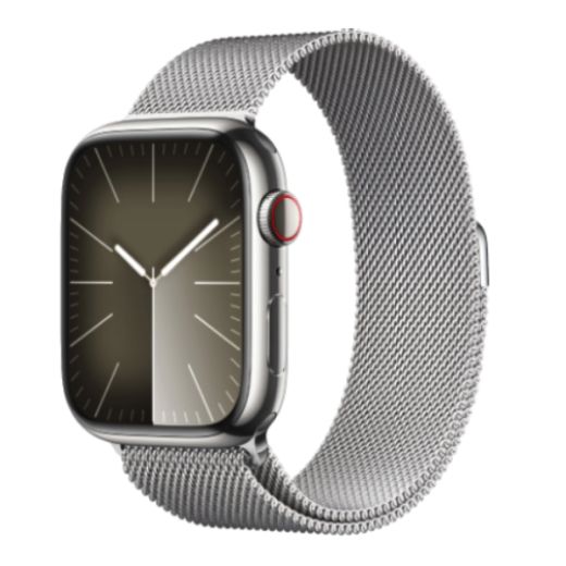 Смарт-часы Apple Watch Series 9 GPS + LTE 45mm Silver Stainless Steel Case with Silver Milanese Loop (MRMQ3)
