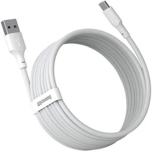Кабель Baseus Simple Wisdom Data Cable Kit USB-A to Type-C 5A 1.5m White (TZCATZJ-02)
