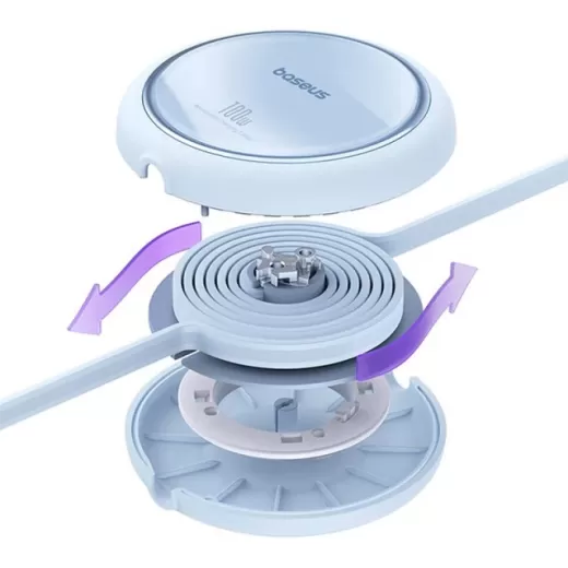 Кабель Baseus Free2Draw Mini Retractable Charging Type-C to Type-C 100W 1м Blue (P10364500311-00)