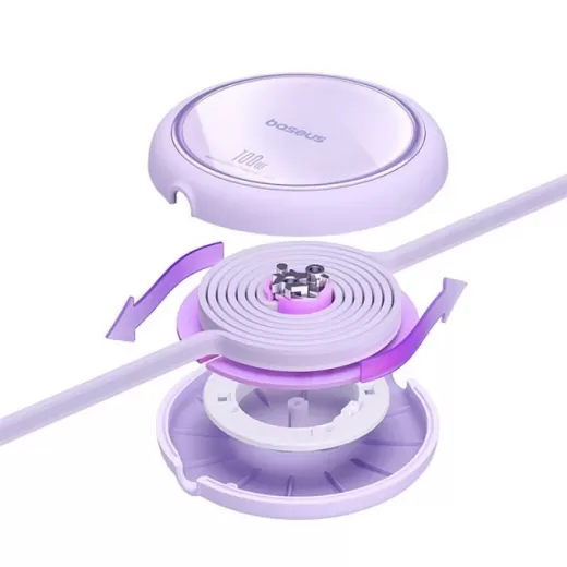 Кабель Baseus Free2Draw Mini Retractable Charging Type-C to Type-C 100W 1м Purple (P10364500511-00)