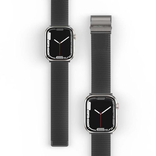 Ремінець AMAZINGthing Titan Metal Black для Apple Watch 45mm | 44mm | 42mm (ATS7TM45GB)