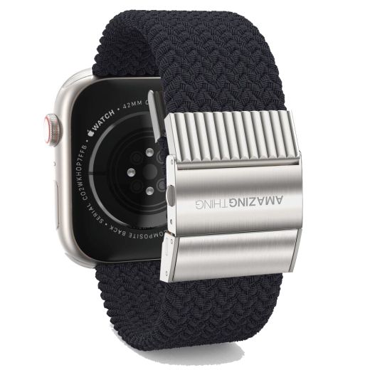 Ремінець AMAZINGthing Titan Weave Black для Apple Watch 45mm | 44mm | 42mm  (ATS7TW45LB)