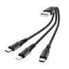 Кабель HOCO X47 3-в-1 Harbor Charging Cable (Lightning+Micro+Type-C) 2,4A/0,25m Black														