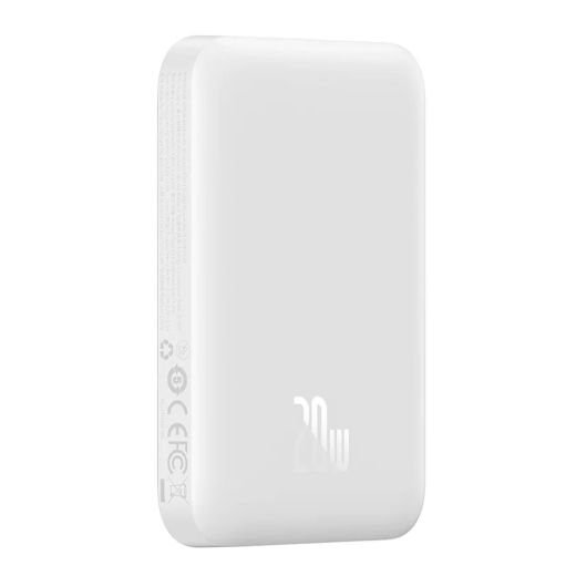 Павербанк (Зовнішній акумулятор) з бездротовою зарядкою Baseus Power Bank Magnetic Wireless 6000mAh 20W White (PPCX020002)