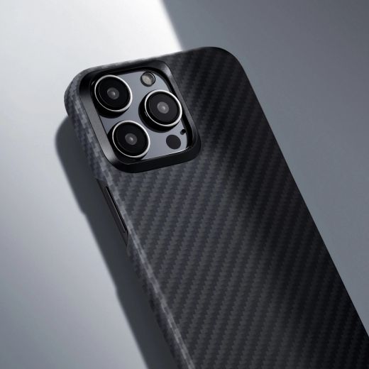 Карбоновий чохол Pitaka MagEZ Case 4 1500D Black/Grey (Twill) для iPhone 15 Pro (KI1501P)