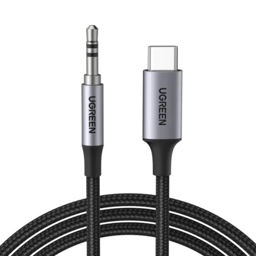 Перехідник Ugreen USB-C Male to 3.5mm Male Cable DAC чип 1 м Black/ Grey (CM450)