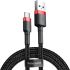 Кабель Baseus Cafule Cable USB to Type-C 3A 0.5 м Black/Red (CATKLF-A91)