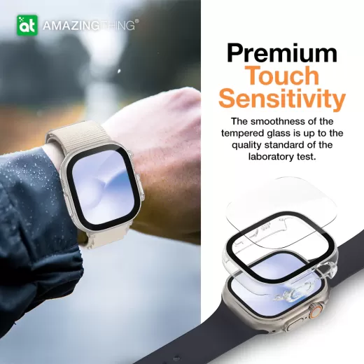 Защитное стекло с бампером AMAZINGthing Marsix Pro Clear для Apple Watch Ultra | Ultra 2 49мм