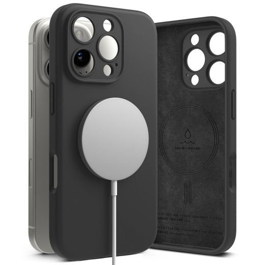Силіконовий чохол Ringke Silicone Magnetic Black для iPhone 16 Pro Max