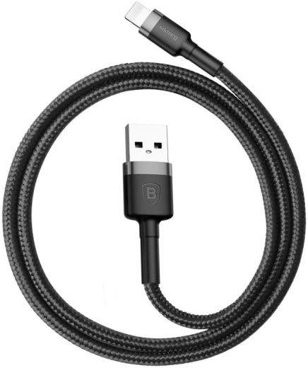 Кабель Baseus Cafule USB 2.0 to Lightning 1.5A 2m Black/Grey (CALKLF-CG1)