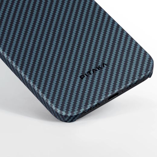 Карбоновый чехол Pitaka MagEZ Case 4 1500D Black/Blue (Twill) для iPhone 15 Pro (KI1508P)
