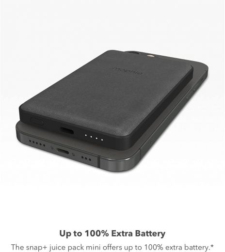 Павербанк (Зовнішній акумулятор) з бездротовою зарядкою Mophie Snap + Juice Pack Mini 5000mAh Black