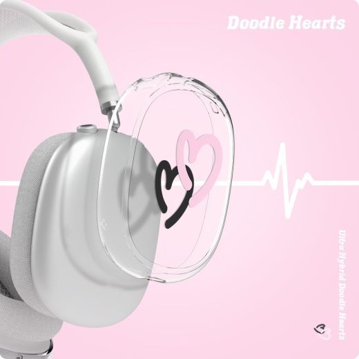 Чохол Spigen Ultra Hybrid Pro z_Doodle Hearts Black Pink для Apple AirPods Max (ACS07570)