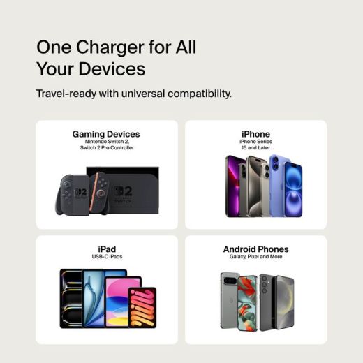 Кабель Belkin USB-C to USB-C Cable 60W для Nintendo Switch 2 (ENA008fq2MBK)