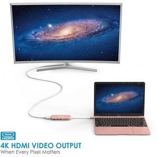 Адаптер HooToo Shuttle USB-C Hub Rose Gold для Mac