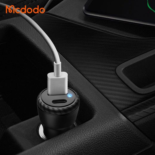 Зарядка в автомобіль McDodo LB Series USB + USB-C Black (CC-5970)