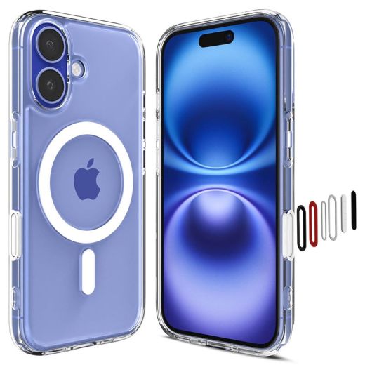 Прозрачный чехол Spigen Ultra Hybrid T MagSafe White для iPhone 16 (ACS09073)