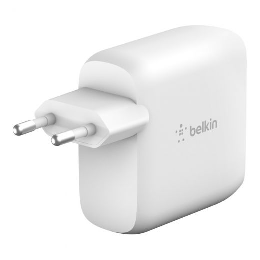 Зарядний пристрій Belkin GAN 50+18W Dual USB-С White (WCH003VFWH)