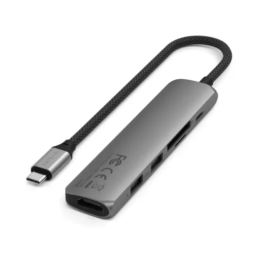 Адаптер Satechi 6 в 1 USB-C Slim Multiport Adapter Space Grey (ST-P6SM)