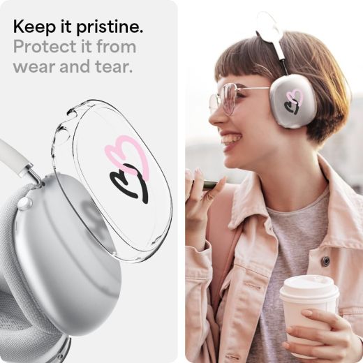 Чохол Spigen Ultra Hybrid Pro z_Doodle Hearts Black Pink для Apple AirPods Max (ACS07570)