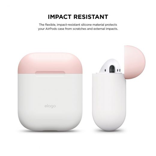 Чохол Elago Silicone Duo Case White/Pink/Yellow (EAPDO-WH-PKYE) для Airpods