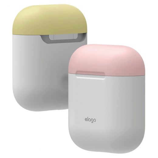 Чехол Elago Silicone Duo Case White/Pink/Yellow (EAPDO-WH-PKYE) для Airpods