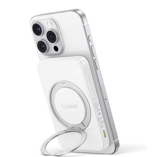 Повербанк Baseus PicoGo Ultra-Slim Qi2 Magnetic 15W Power Bank 5000mAh White