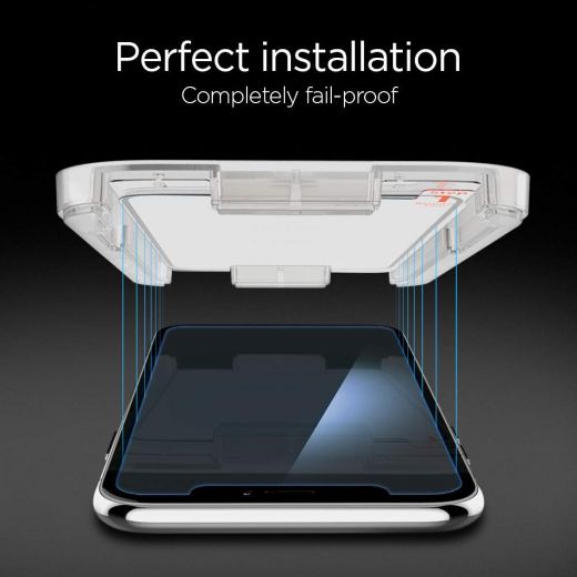 Защитное стекло Spigen GLAS.tR для iPhone 11/XR (2 стекла + рамка для поклейки)